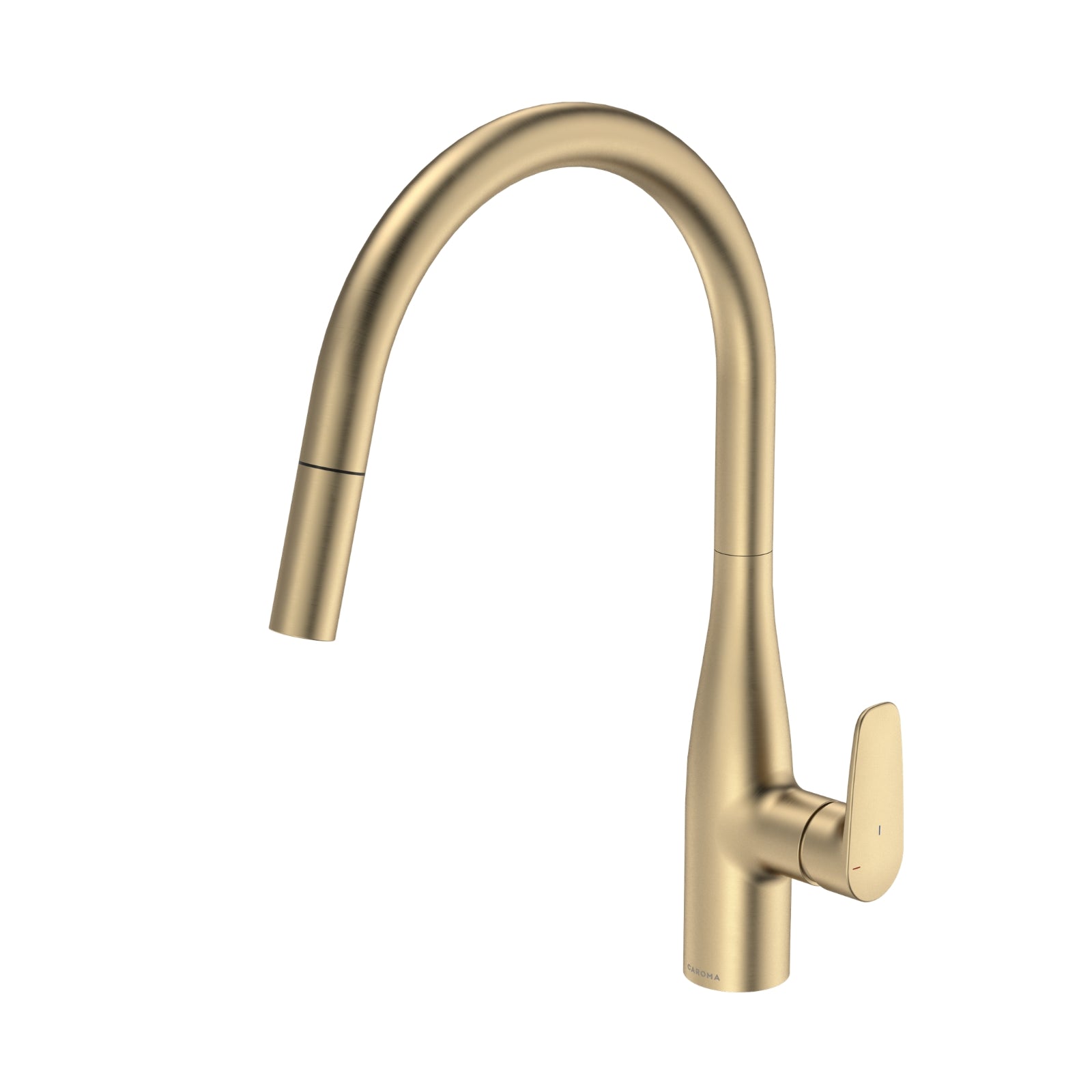 Angle Caroma Contura II Pull Out Sink Mixer - Brushed Brass 849062BB56AF - The Blue Space