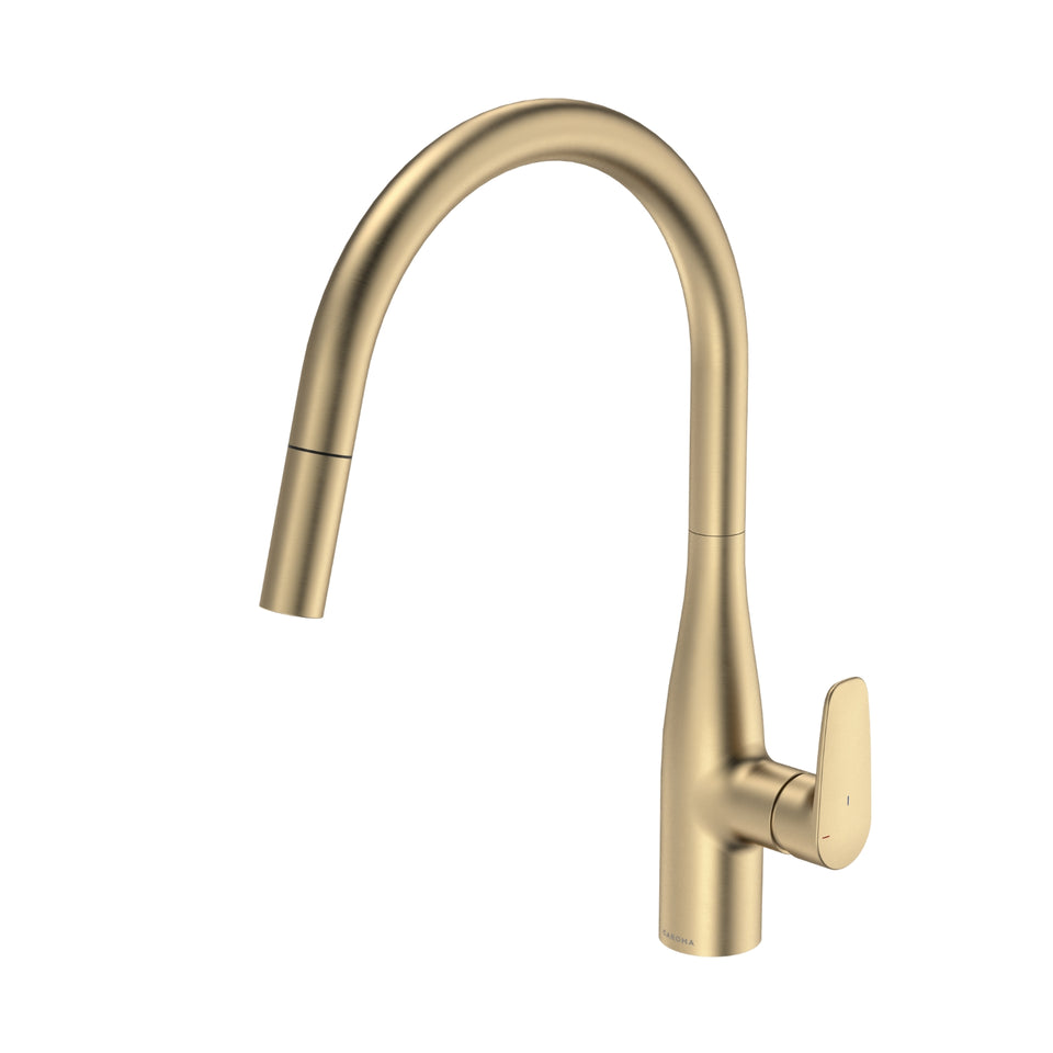 Caroma Contura II Pull Out Sink Mixer - Brushed Brass