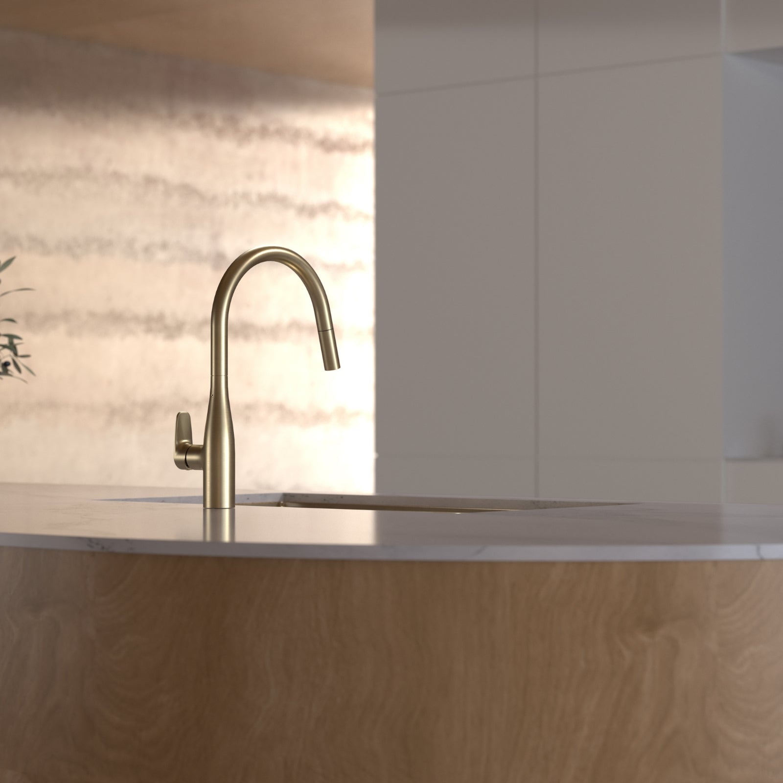 Lifestyle 5 Caroma Contura II Pull Out Sink Mixer - Brushed Brass 849062BB56AF - The Blue Space