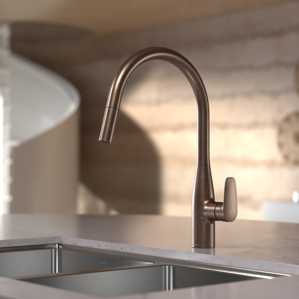 Caroma Contura II Pull Out Sink Mixer - Brushed Bronze