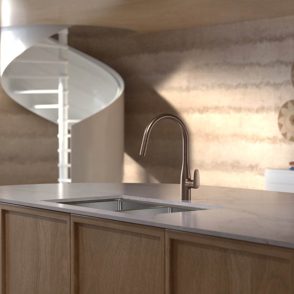 Caroma Contura II Pull Out Sink Mixer - Brushed Bronze