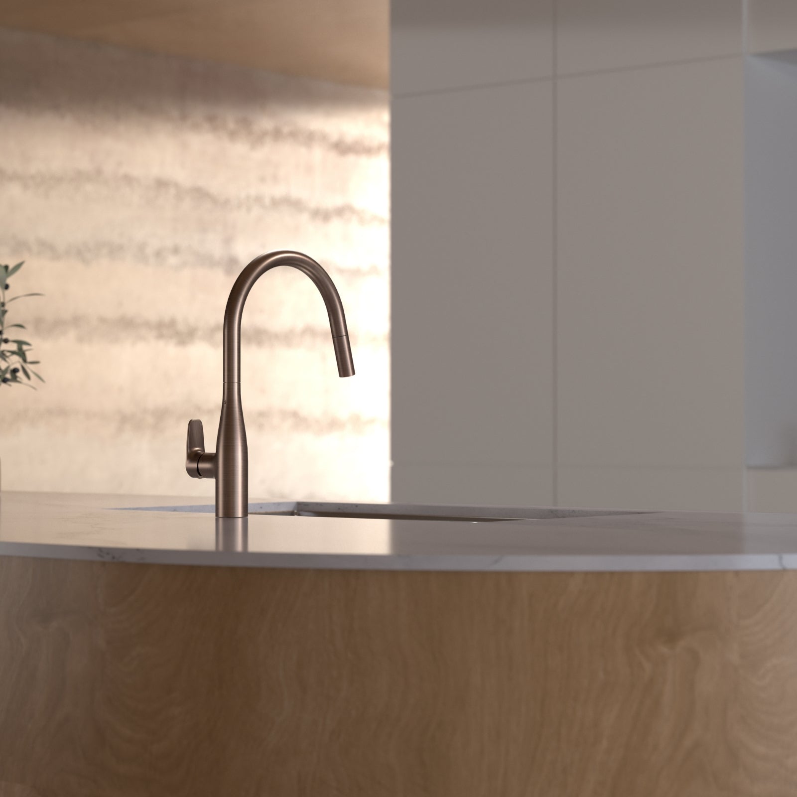 Lifestyle 5 Caroma Contura II Pull Out Sink Mixer - Brushed Bronze 849062BBZ56AF - The Blue Space