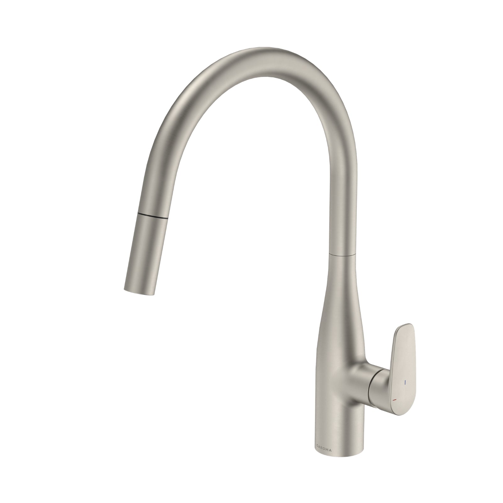 Angle Caroma Contura II Pull Out Sink Mixer - Brushed Nickel 849062BN56AF - The Blue Space