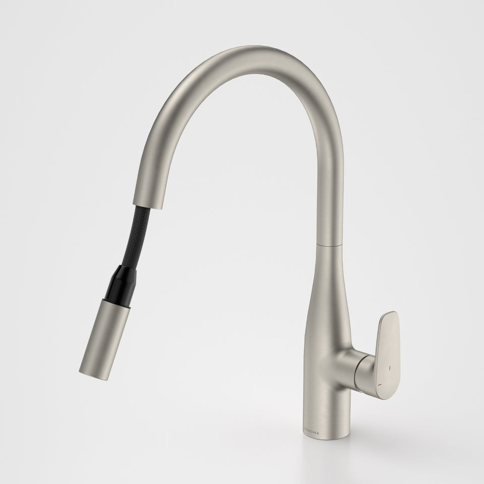 Caroma Contura II Pull Out Sink Mixer - Brushed Nickel