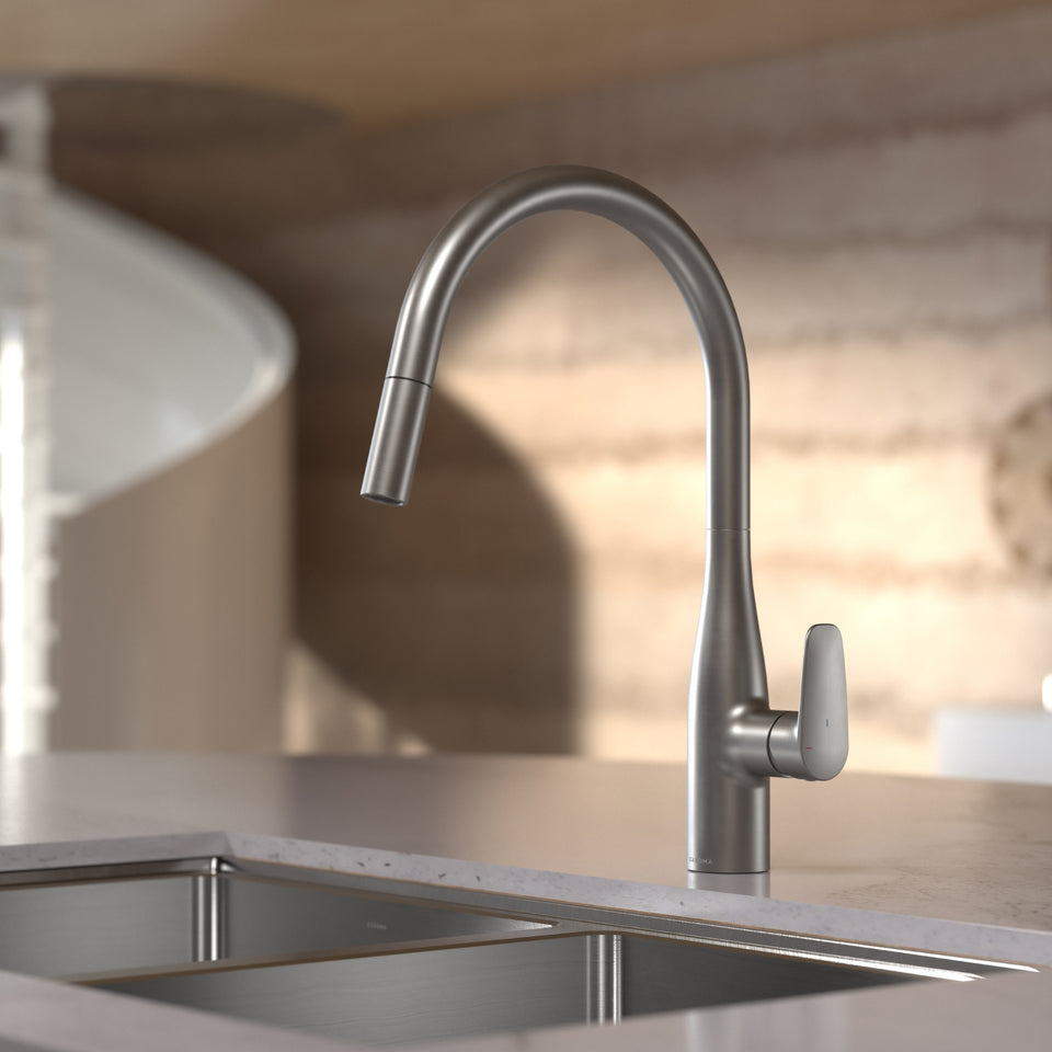 Caroma Contura II Pull Out Sink Mixer - Brushed Nickel
