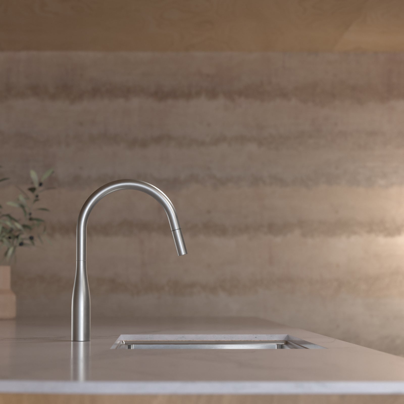 Lifestyle 3 Caroma Contura II Pull Out Sink Mixer - Brushed Nickel 849062BN56AF - The Blue Space