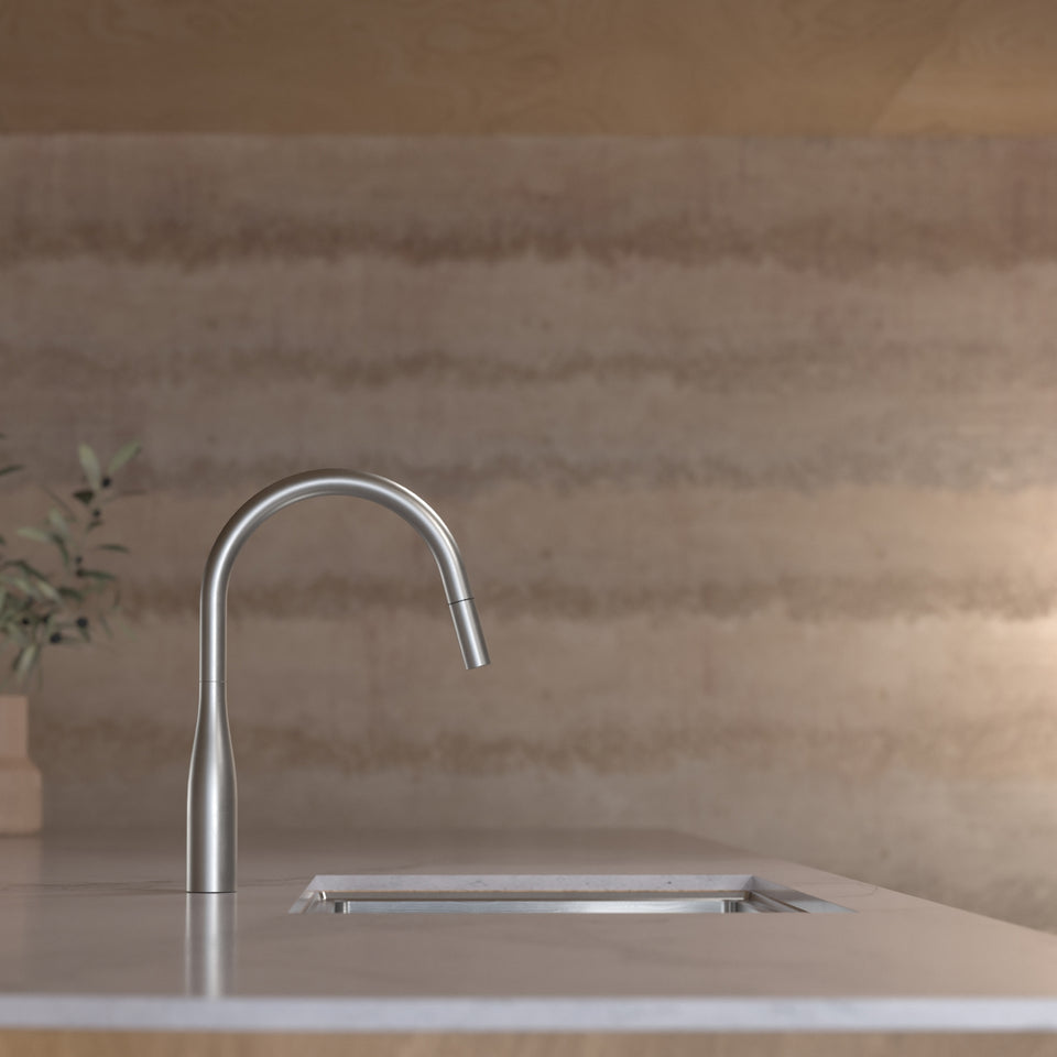 Caroma Contura II Pull Out Sink Mixer - Brushed Nickel