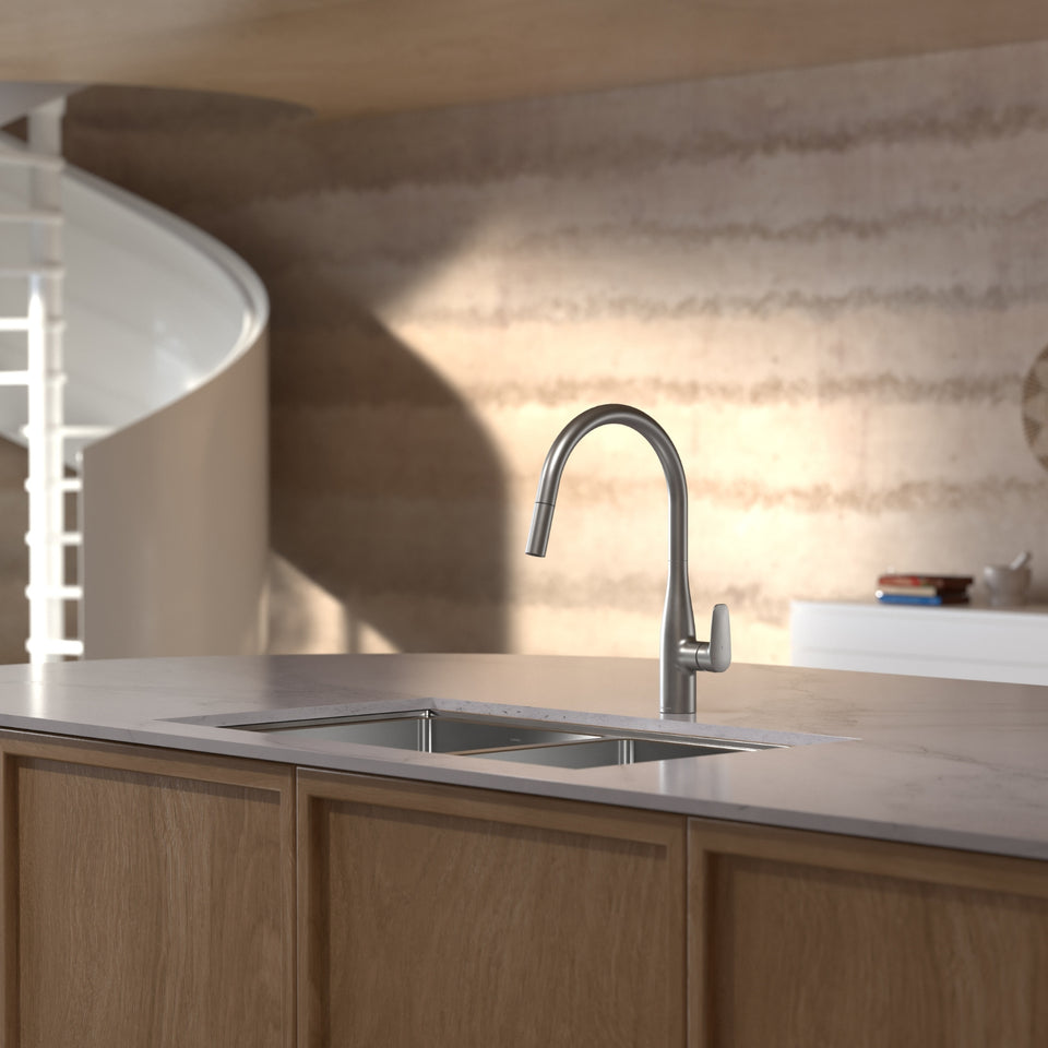 Caroma Contura II Pull Out Sink Mixer - Brushed Nickel