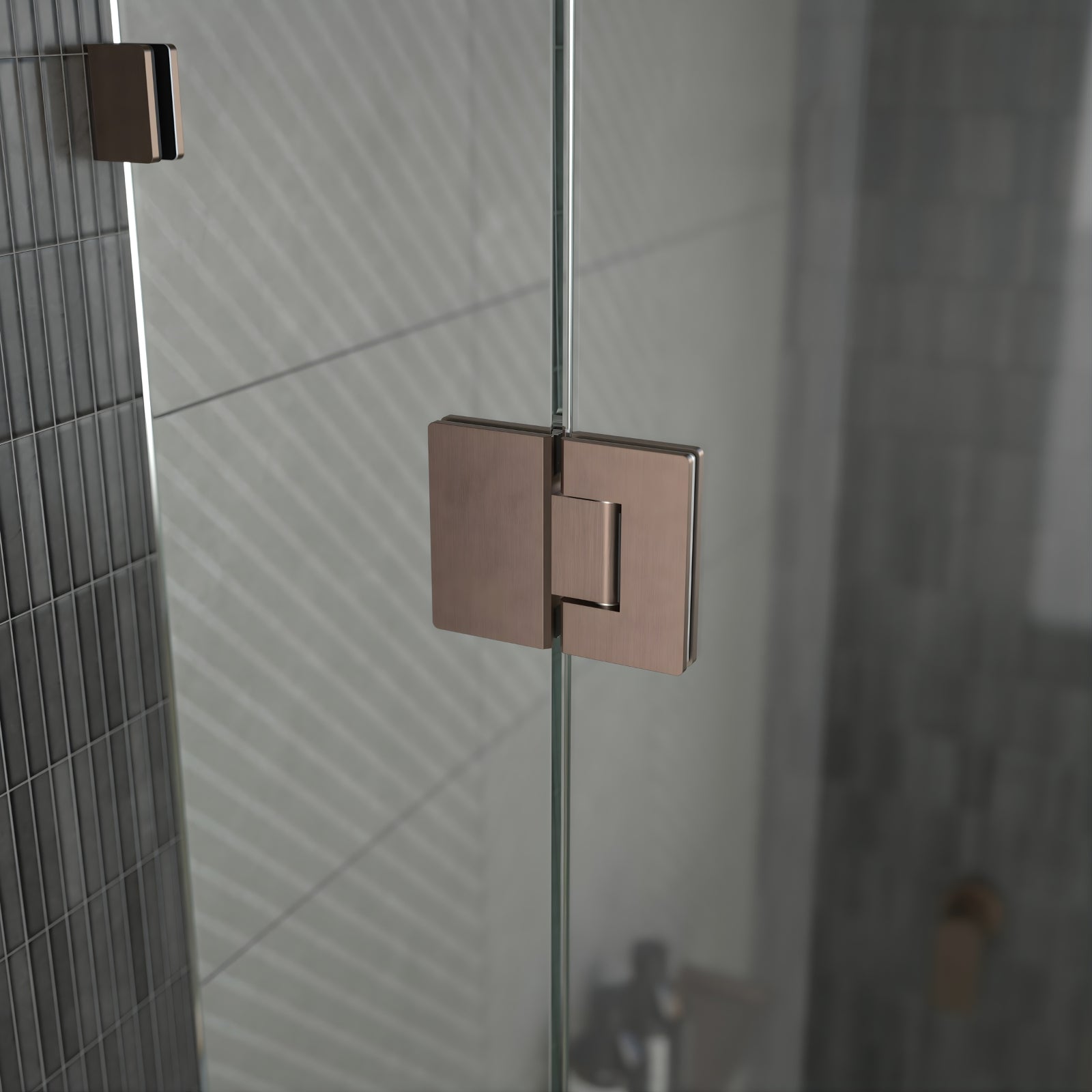 Lifestyle Caroma Glass to Glass Shower Door Hinge Brushed Bronze 14228016BBZ - The Blue Space
