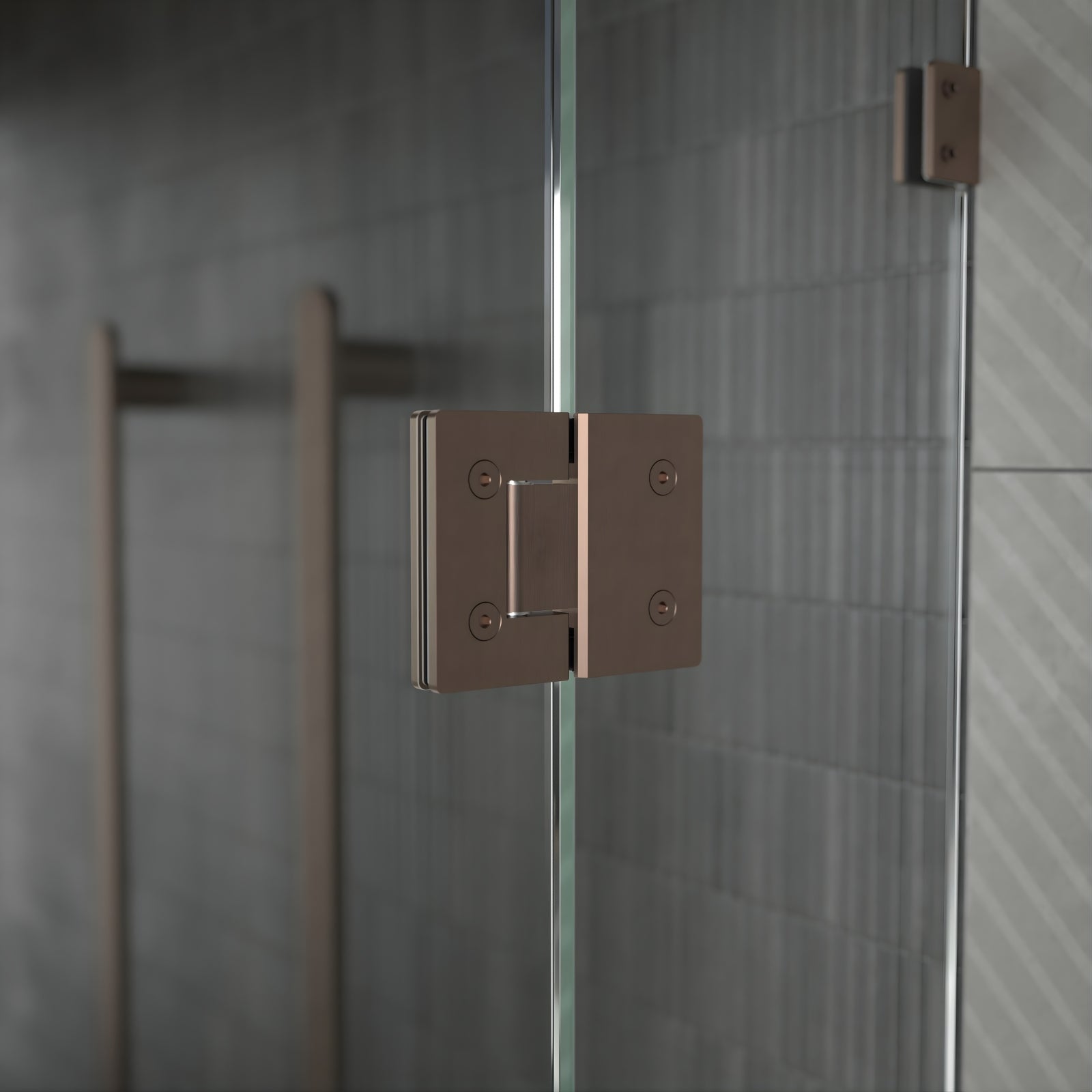 Lifestyle Back Caroma Glass to Glass Shower Door Hinge Brushed Bronze 14228016BBZ - The Blue Space