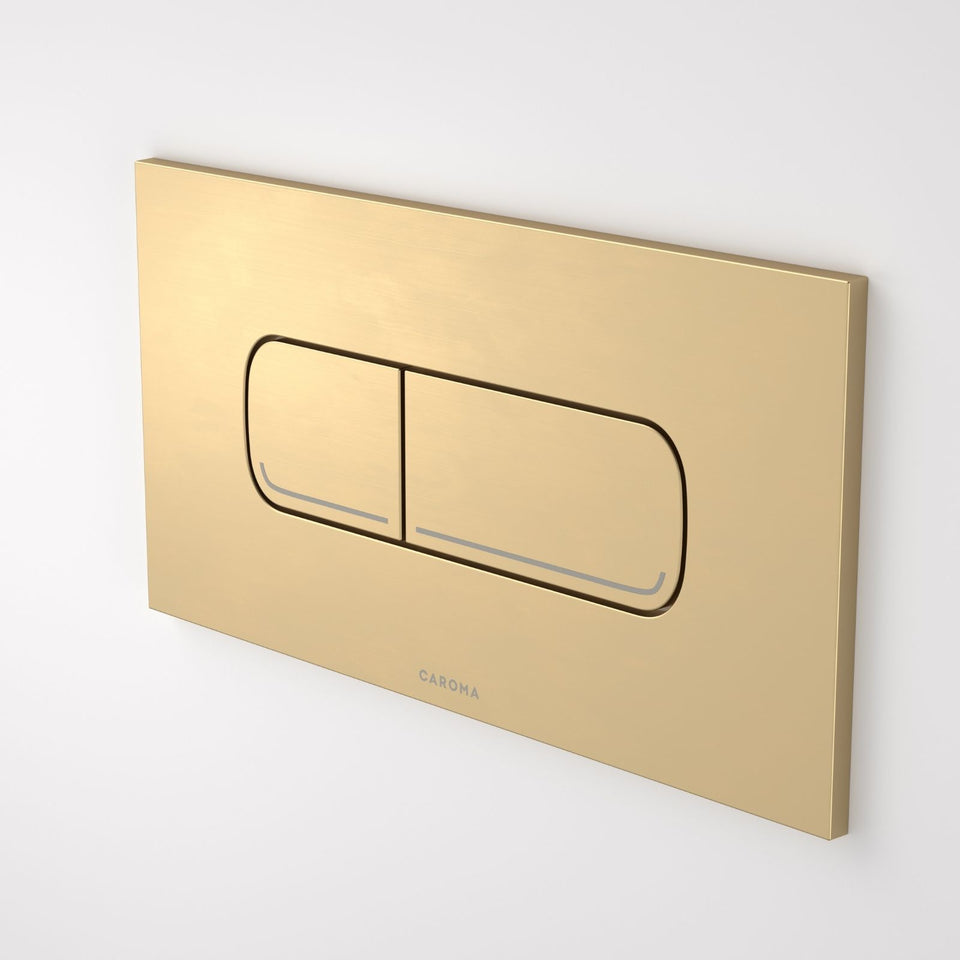 Caroma Invisi Series II® Oval Dual Flush Plate & Buttons (Metal) Brushed Brass