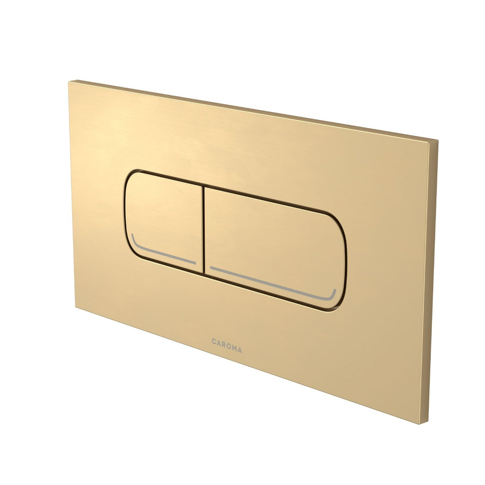 Caroma Invisi Series II® Oval Dual Flush Plate & Buttons (Metal) Brushed Brass
