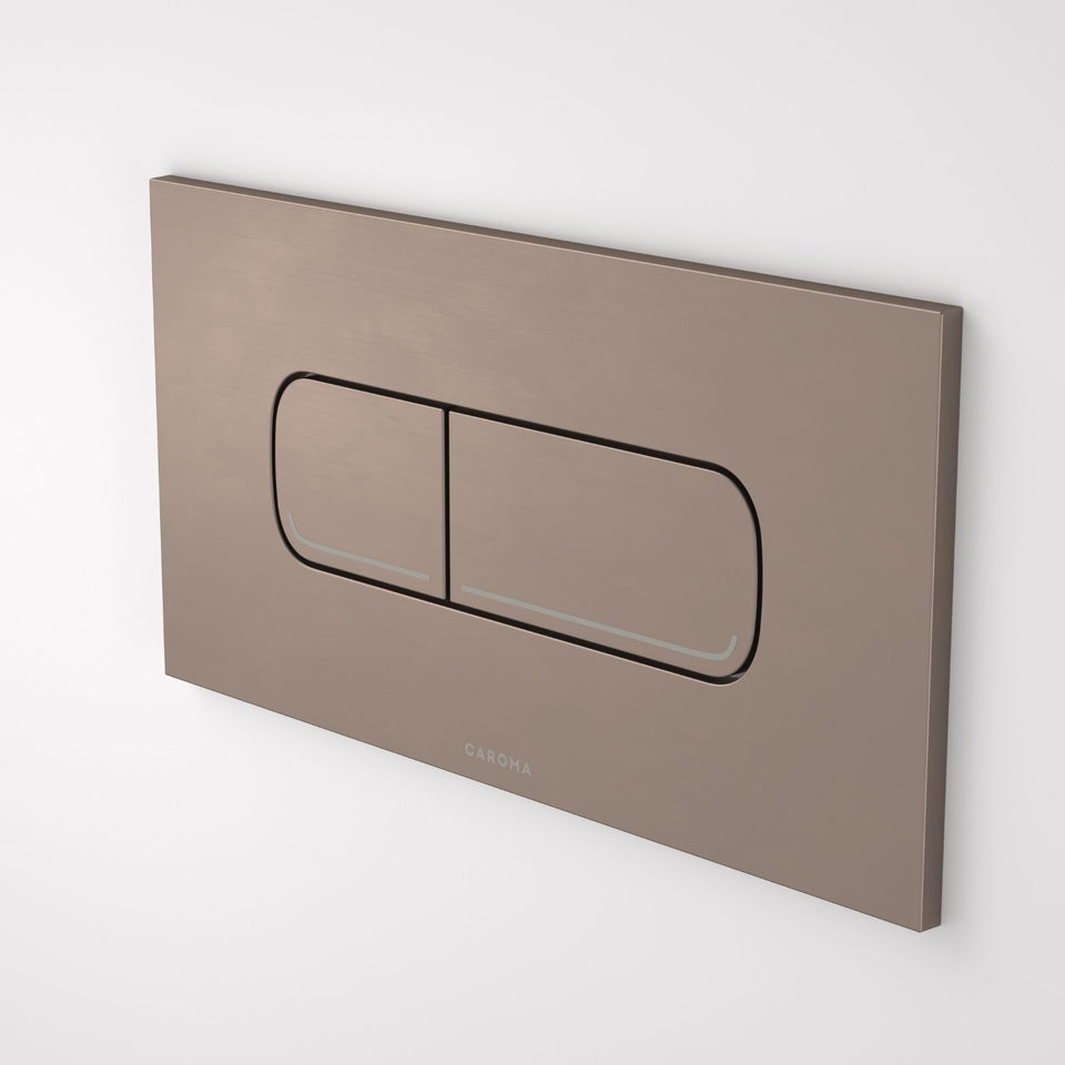 Caroma Invisi Series II® Oval Dual Flush Plate & Buttons (Metal) Brushed Bronze