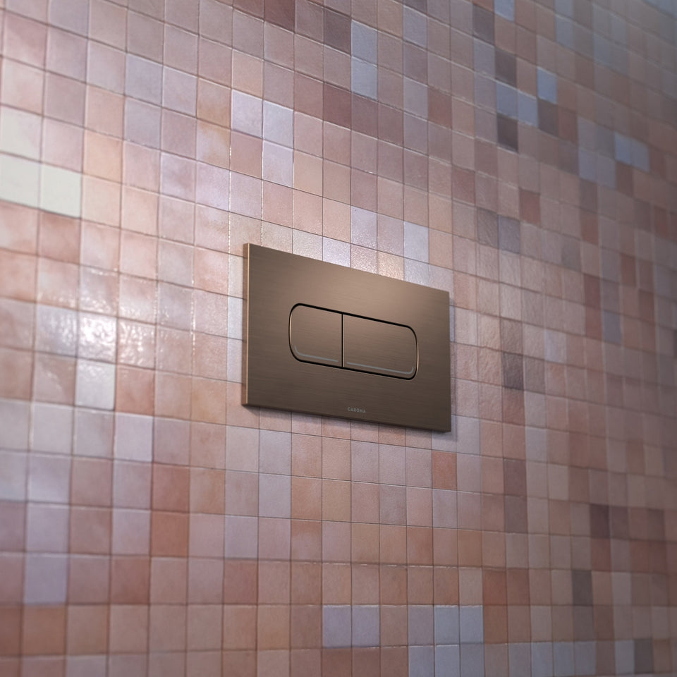 Caroma Invisi Series II® Oval Dual Flush Plate & Buttons (Metal) Brushed Bronze