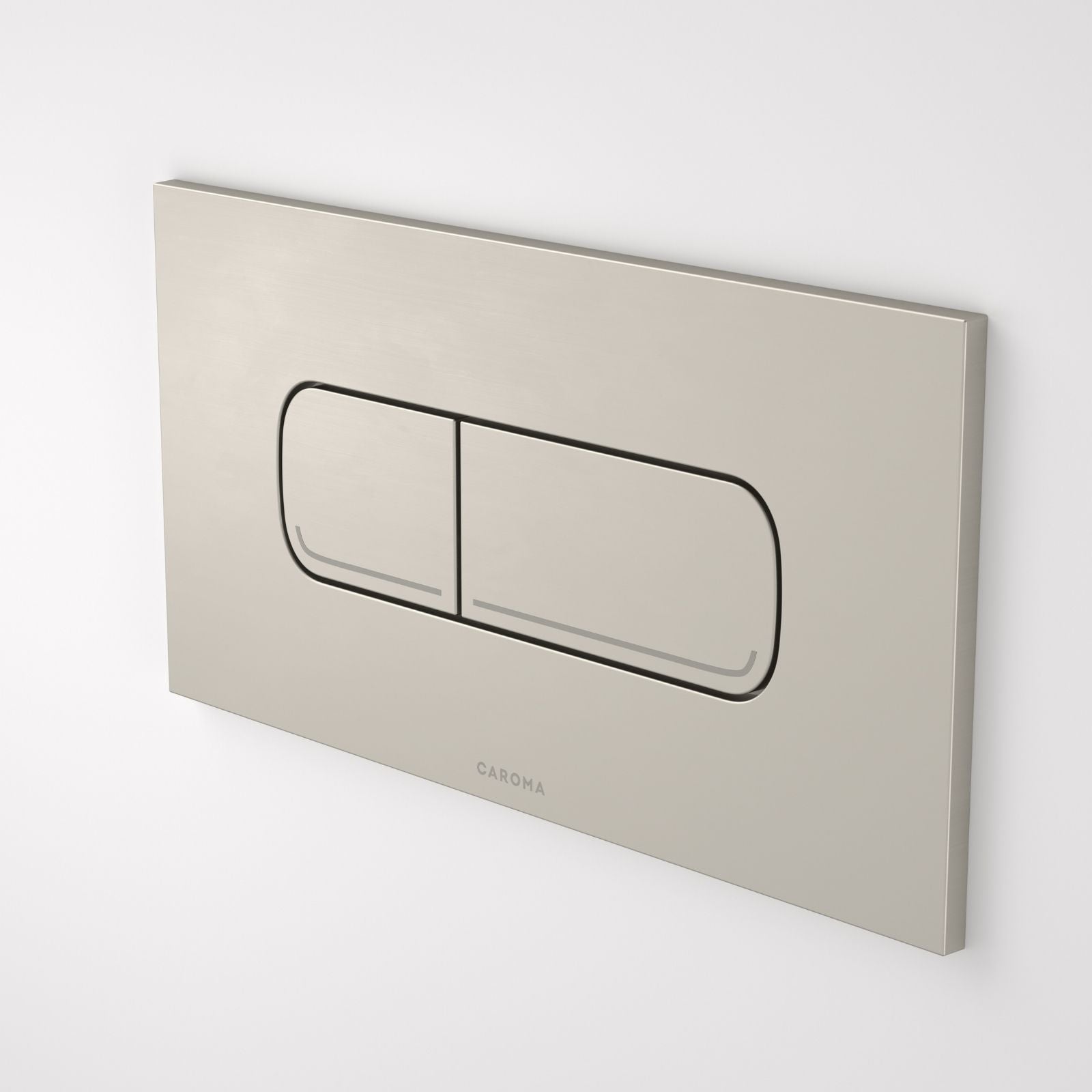 Caroma Invisi Series II® Oval Dual Flush Plate & Buttons (Metal) Brushed Nickel 237078BN - The Blue Space