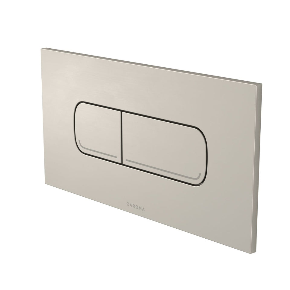 Caroma Invisi Series II® Oval Dual Flush Plate & Buttons (Metal) Brushed Nickel