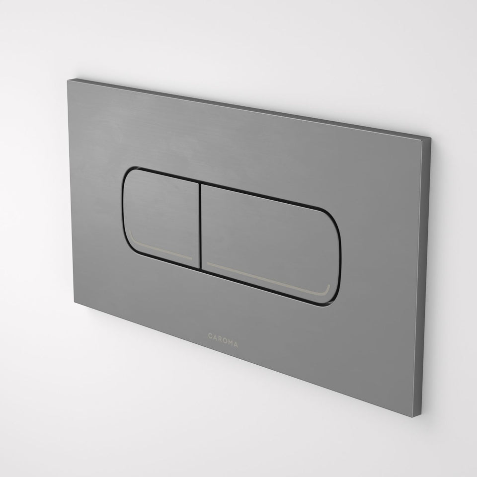 Caroma Invisi Series II® Oval Dual Flush Plate & Buttons (Metal) Gunmetal