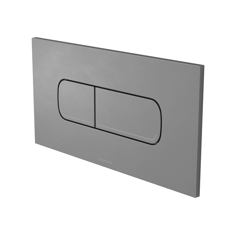 Caroma Invisi Series II® Oval Dual Flush Plate & Buttons (Metal) Gunmetal