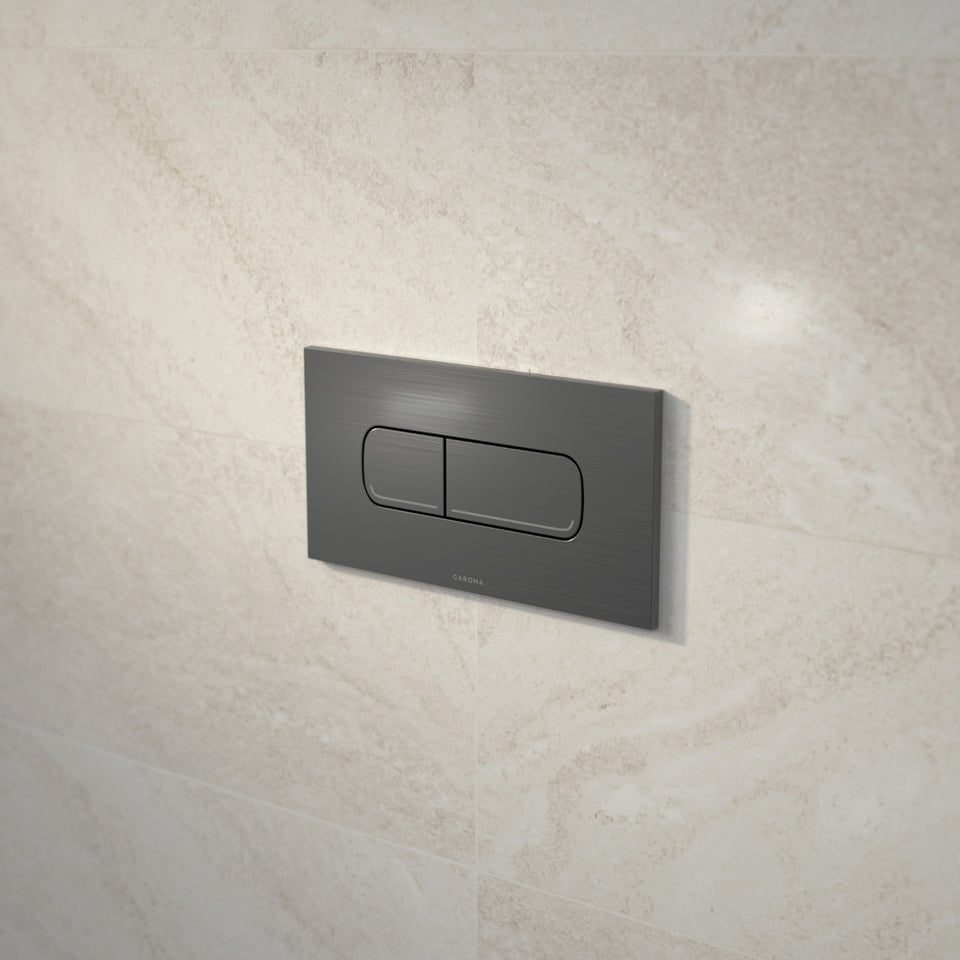 Caroma Invisi Series II® Oval Dual Flush Plate & Buttons (Metal) Gunmetal