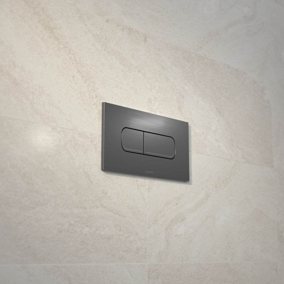 Caroma Invisi Series II® Oval Dual Flush Plate & Buttons (Metal) Gunmetal