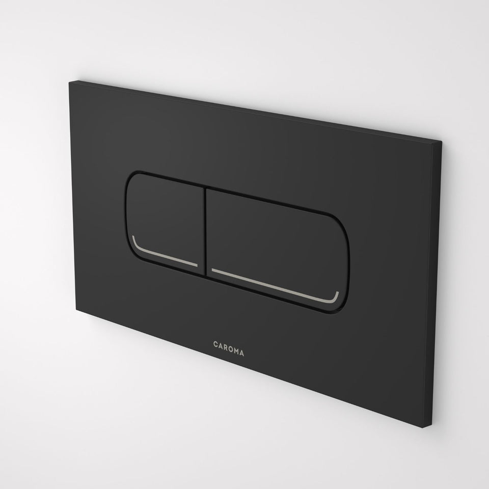 Caroma Invisi Series II® Oval Dual Flush Plate & Buttons (Metal) Matte Black