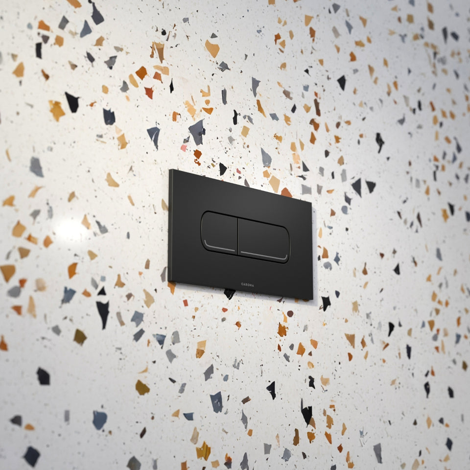 Caroma Invisi Series II® Oval Dual Flush Plate & Buttons (Metal) Matte Black