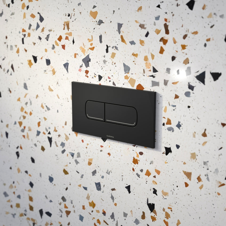 Caroma Invisi Series II® Oval Dual Flush Plate & Buttons (Metal) Matte Black