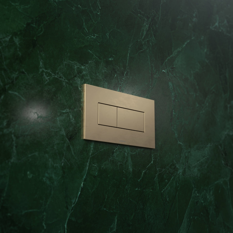 Caroma Invisi Series II® Rectangle Dual Flush Plate & Buttons (Metal) Brushed Brass
