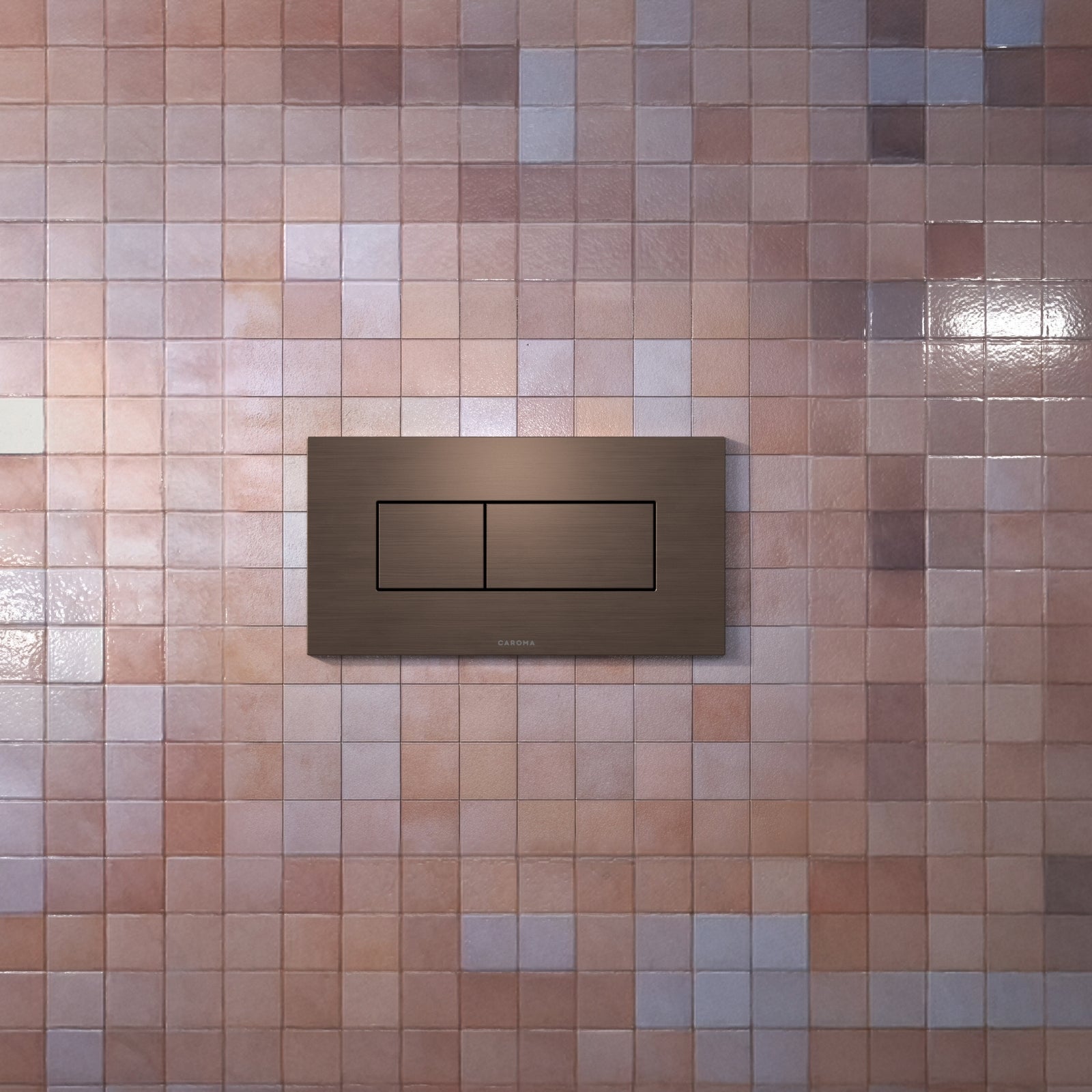 Lifestyle 1 Caroma Invisi Series II® Rectangle Dual Flush Plate & Buttons (Metal) Brushed Bronze 237020BBZ - The Blue Space