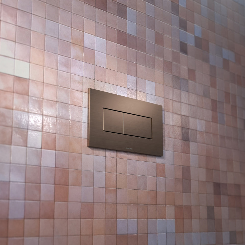 Caroma Invisi Series II® Rectangle Dual Flush Plate & Buttons (Metal) Brushed Bronze