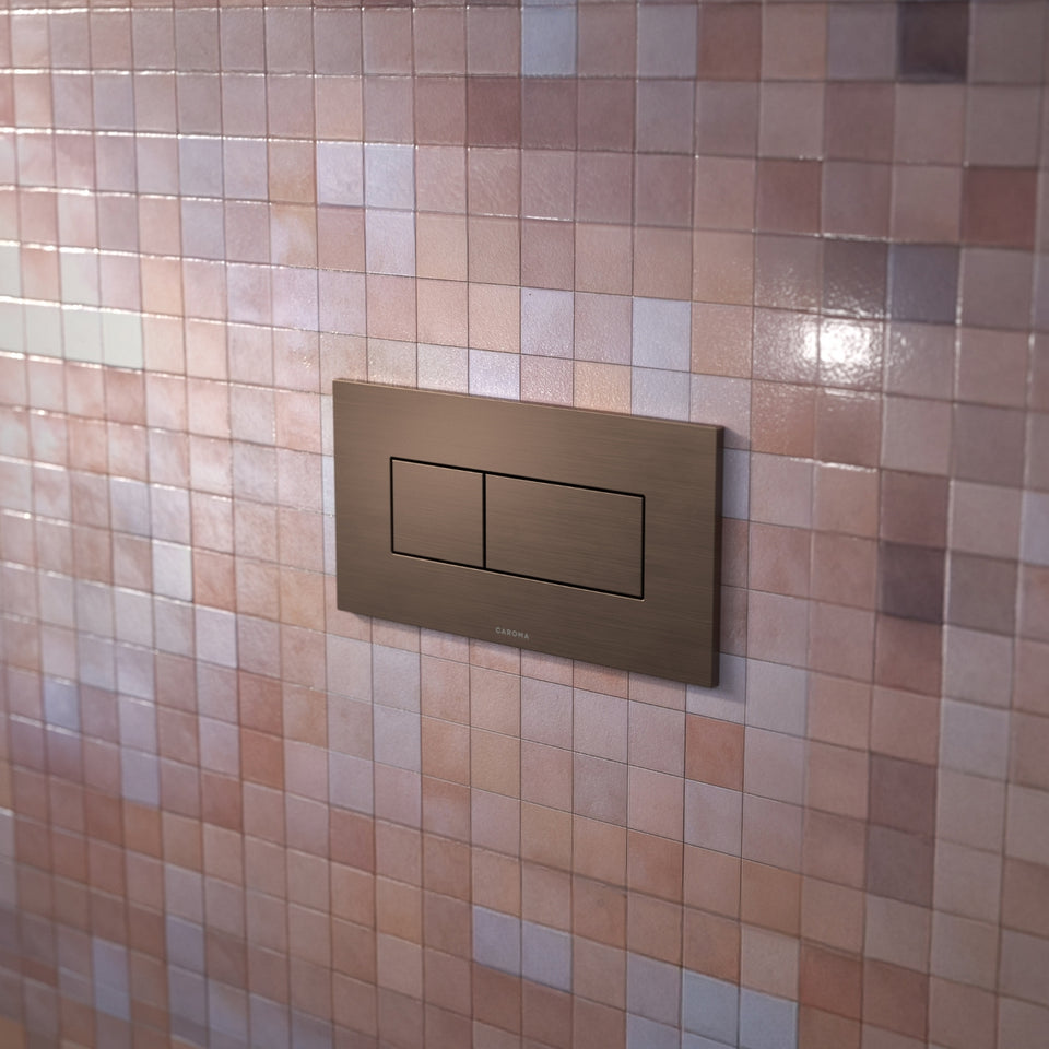 Caroma Invisi Series II® Rectangle Dual Flush Plate & Buttons (Metal) Brushed Bronze