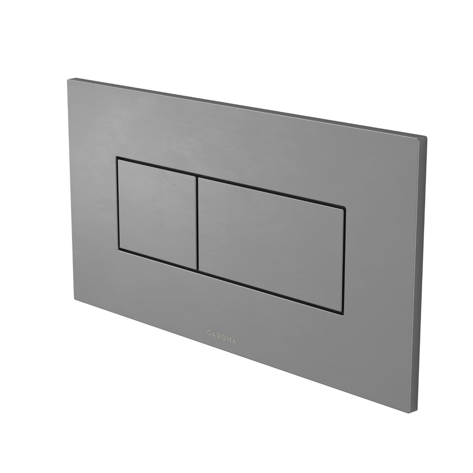 Caroma Invisi Series II® Rectangle Dual Flush Plate & Buttons (Metal) Gunmetal