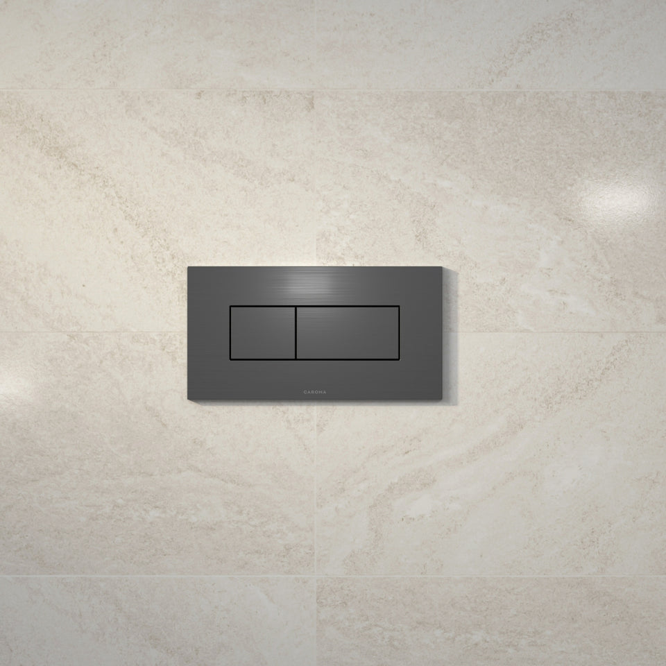 Caroma Invisi Series II® Rectangle Dual Flush Plate & Buttons (Metal) Gunmetal