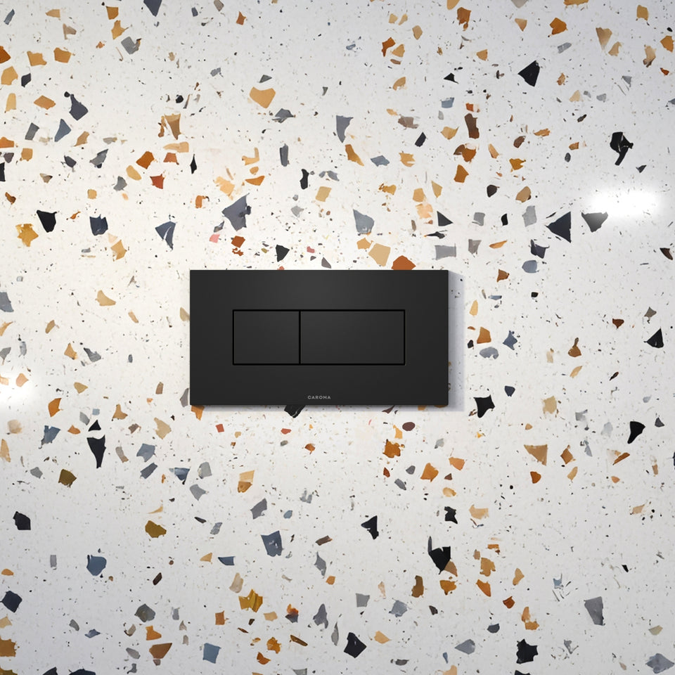 Caroma Invisi Series II® Rectangle Dual Flush Plate & Buttons (Metal) Matte Black