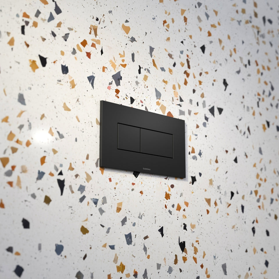 Caroma Invisi Series II® Rectangle Dual Flush Plate & Buttons (Metal) Matte Black
