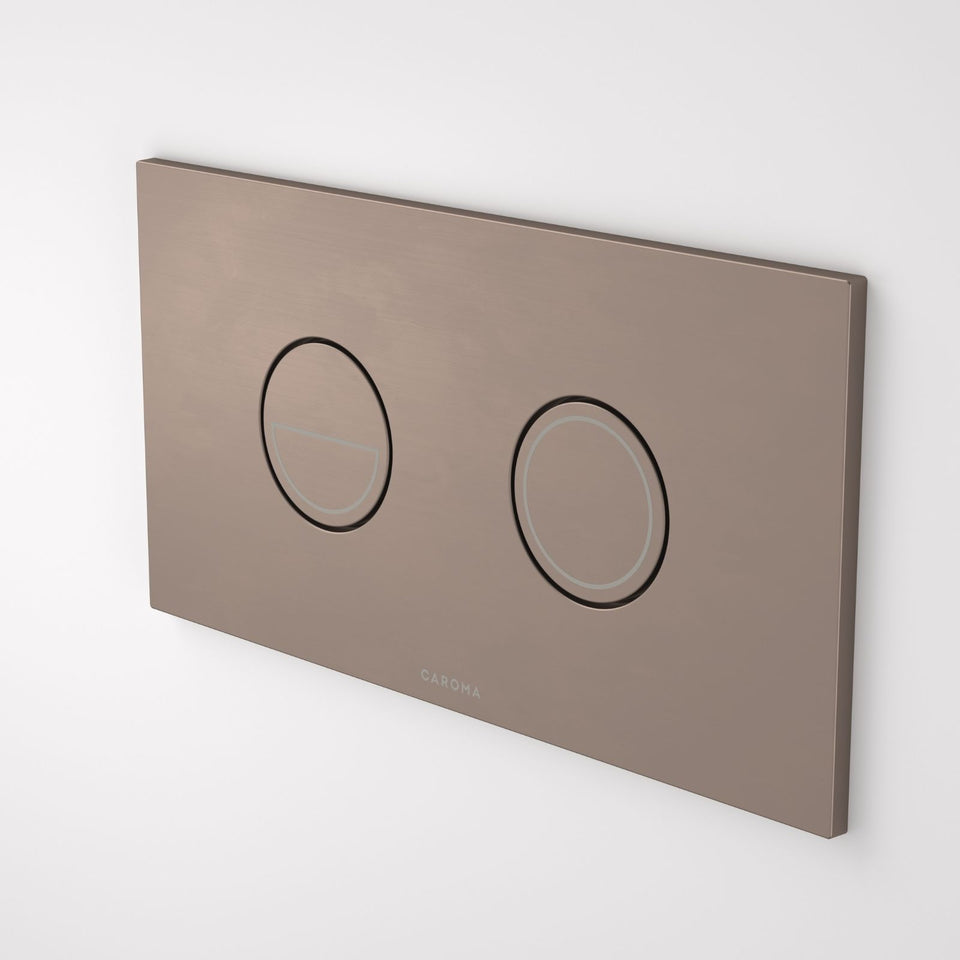 Caroma Invisi Series II® Round Dual Flush Plate & Buttons (Metal) - Brushed Bronze