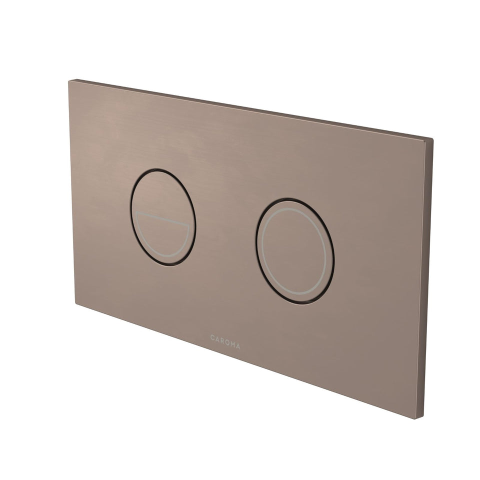 Caroma Invisi Series II® Round Dual Flush Plate & Buttons (Metal) - Brushed Bronze