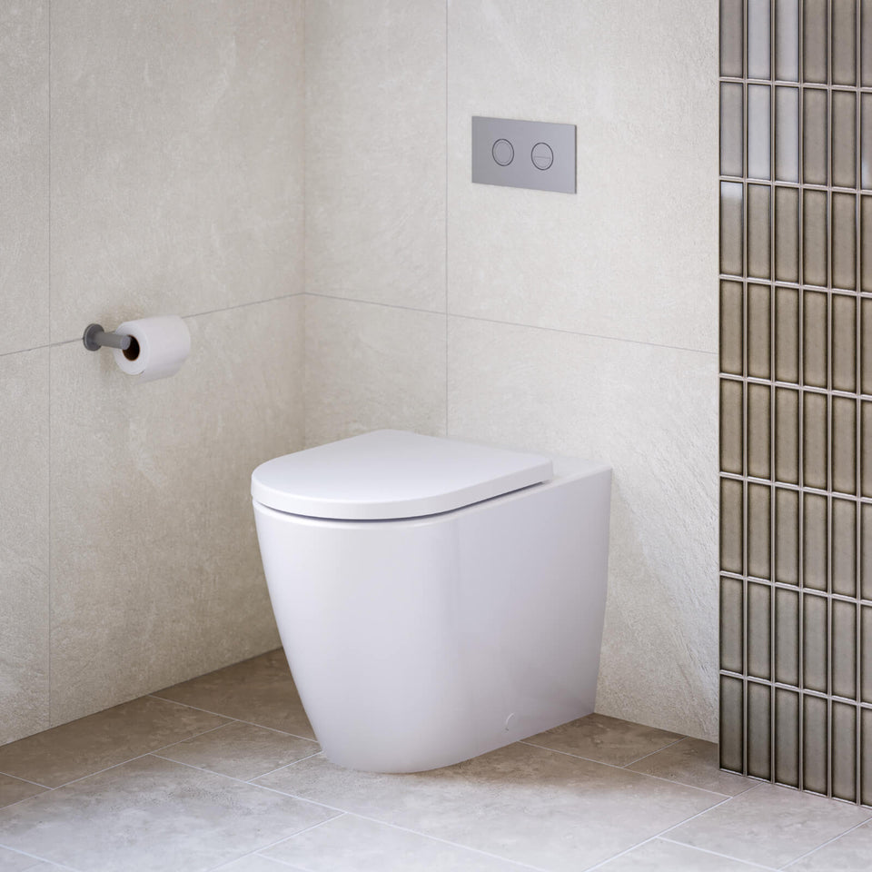 Caroma Invisi Series II Round Dual Flush Plate & Buttons - Black