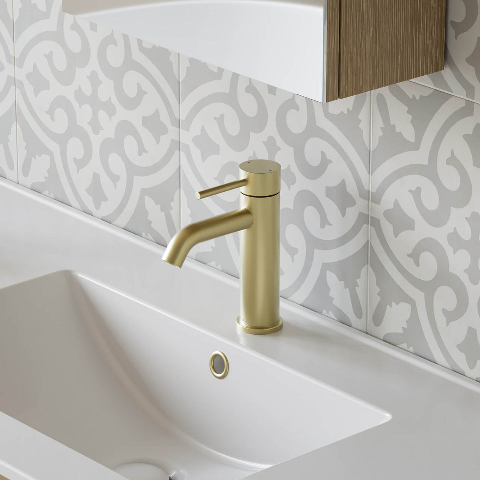 Caroma Liano II Lead Free Basin Mixer Brushed Brass