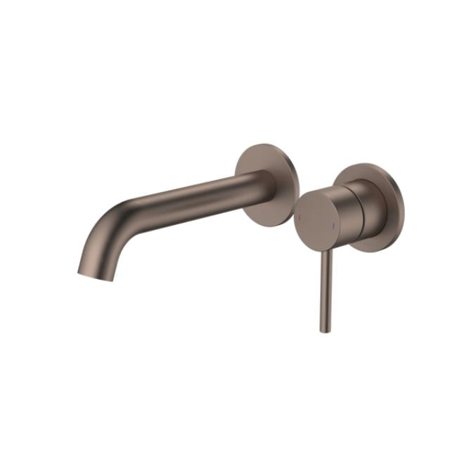 Caroma Liano II 175mm Wall Basin/Bath Mixer Separate Backplate - Brushed Bronze - Full Kit