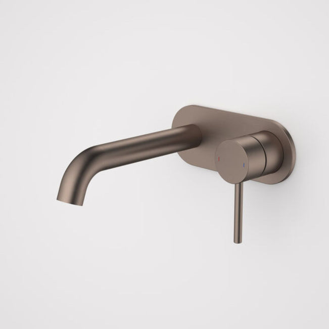 Caroma Liano II 175mm Wall Basin/Bath Mixer Round Plate - Brushed Bronze - Full Kit 96345BBZ6AF - The Blue Space
