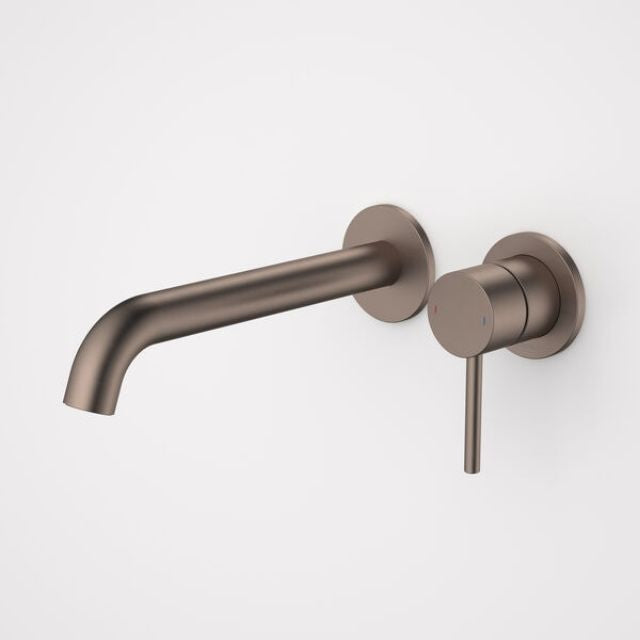 Caroma Liano II 210mm Wall Basin/Bath Mixer Separate Backplate - Brushed Bronze - Full Kit