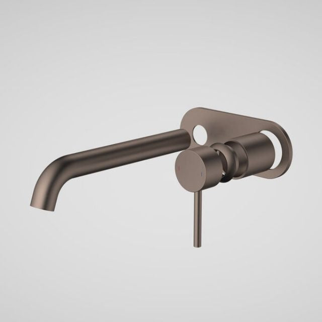 Caroma Liano II 210mm Wall Basin/Bath Trim Kit - Rounded Cover Plate - Brushed Bronze 96357BBZ6AF - The Blue Space