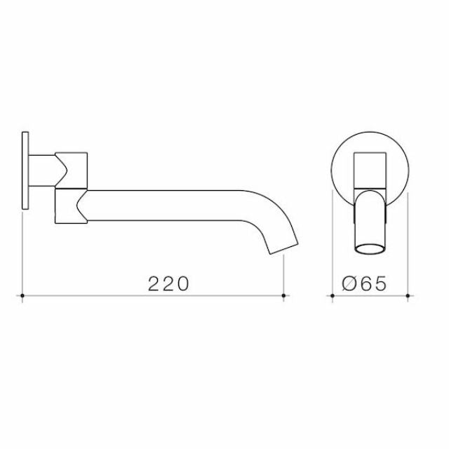 Caroma Liano II 220mm Bath Swivel Outlet - Round - Brushed Bronze