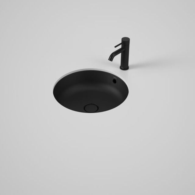 Caroma Liano II 440mm Round Under/Over Counter Basin - Matte Black (with Overflow)