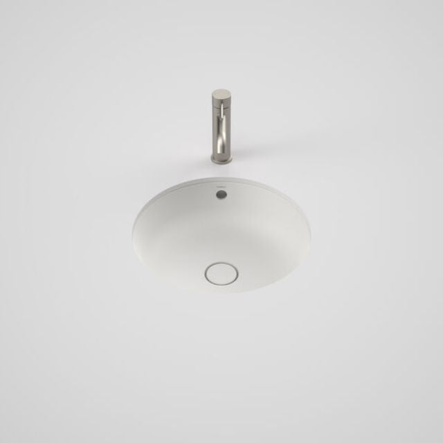 Caroma Liano II 440mm Round Under/Over Counter Basin - Matte White (with Overflow)
