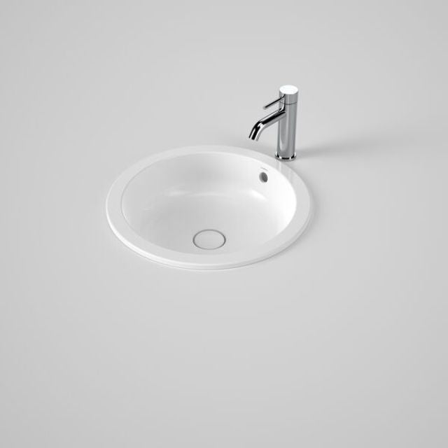 Caroma Liano II 440mm Round Under/Over Counter Basin - White (with Overflow)