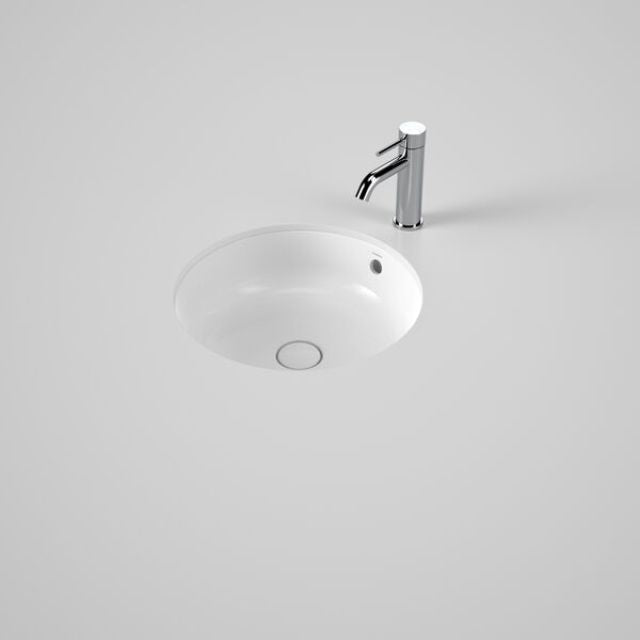 Caroma Liano II 440mm Round Under/Over Counter Basin - White (with Overflow)