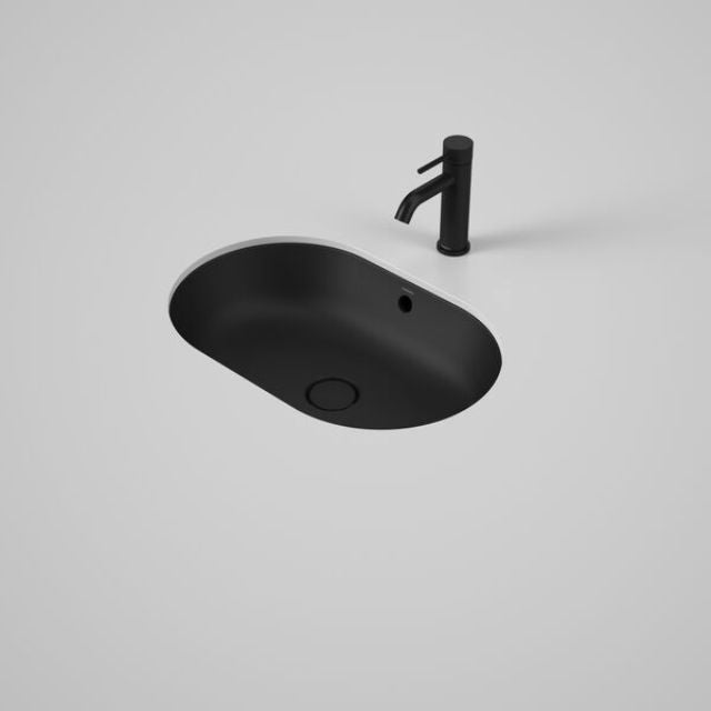 Caroma Liano II 580mm Pill Under/Over Counter Basin - Matte Black (with Overflow)