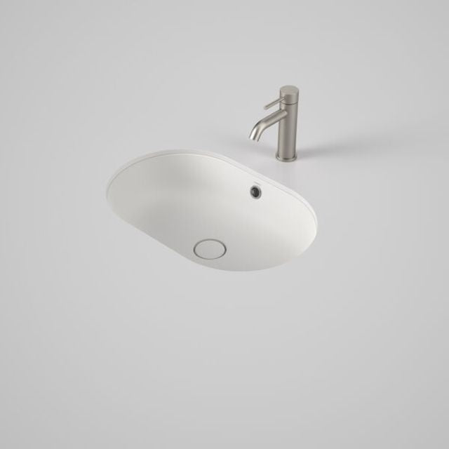 Caroma Liano II 580mm Pill Under/Over Counter Basin - Matte White (with Overflow)